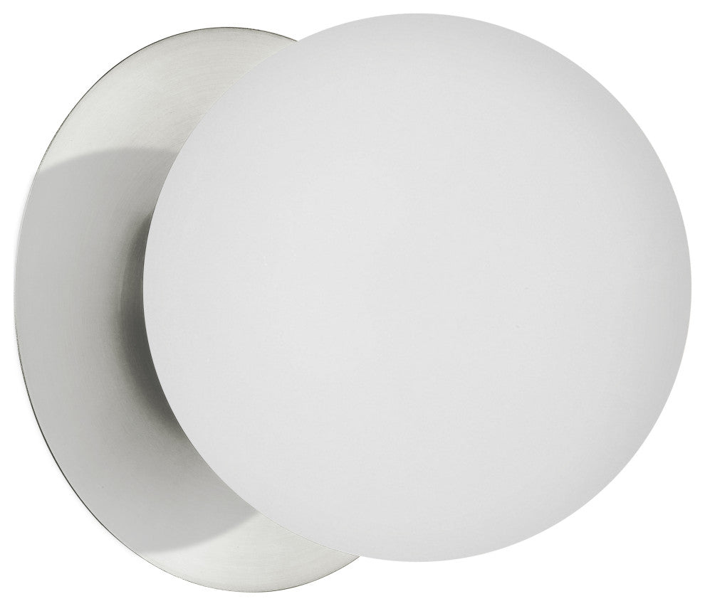 Polished Chrome Modern Wall With White Glass