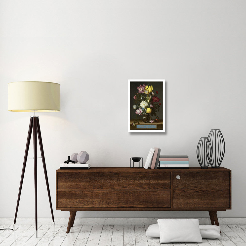 "Bouquet of Flowers in a Glass Vase, 1621" Paper Art, 18"x26"