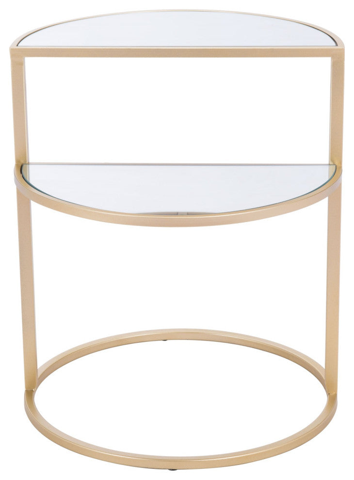 Sofa Side Table, Glass, Steel Metal, Gold, Living Lounge Cafe Lobby Hospitality