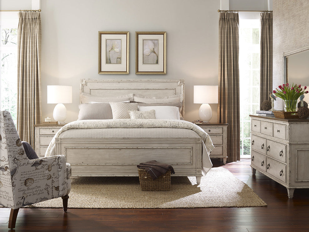 American Drew Southbury Queen Panel Bed, Fossil and Parchment 513-304R