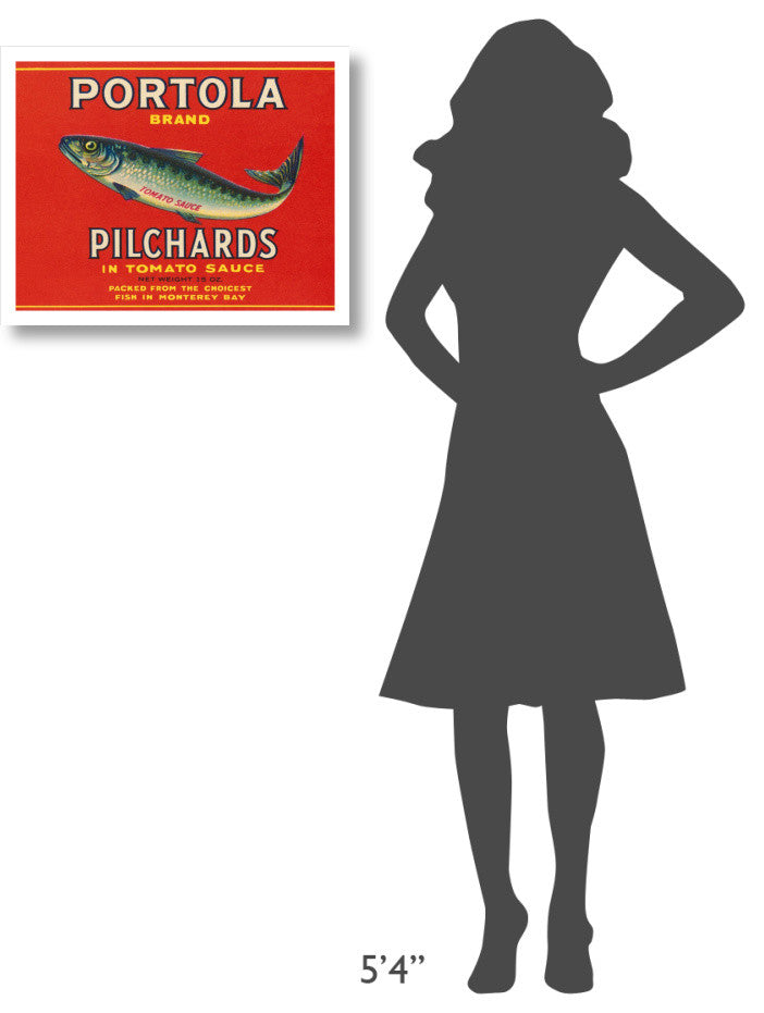 "Portola Brand Pilchards" Digital Paper Print by Retrolabel, 24"x19"