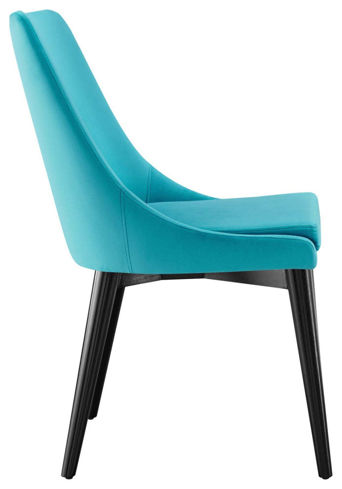 Viscount Accent Performance Velvet Dining Chairs, Set of 2, Blue
