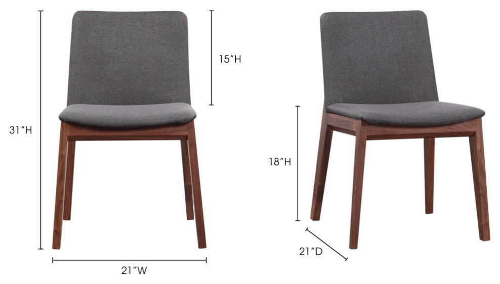 Deco Dining Chair Gray, Set of 2
