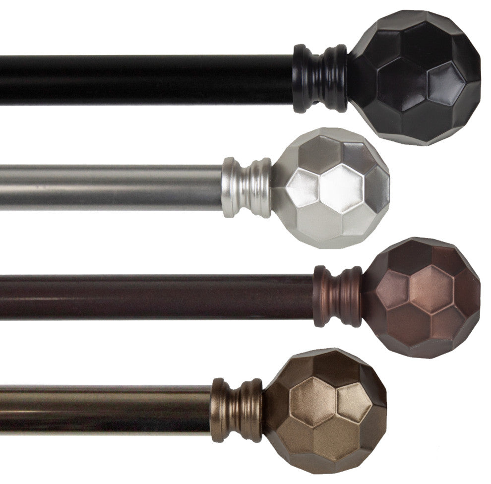 Remi 13/16" Diameter Curtain Rod, Cocoa, 18-28"