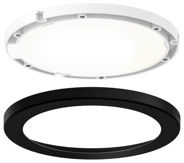 Kit of 3 Ultra Slim Round Under Cabinet LED Puck Lights, Black