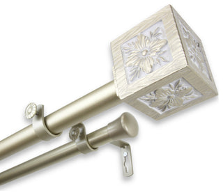 Zula 1" Double Curtain Rod, Light Gold, 48-84"