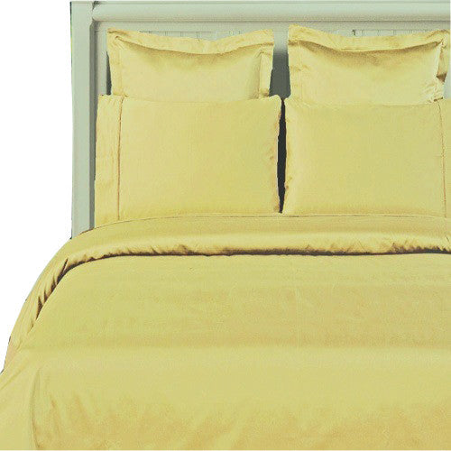 100% Cotton 600 TC Solid Duvet Cover Set, Gold, King/Cal King