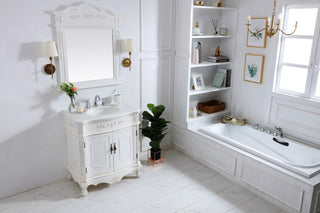 Bathroom Vanity, Antique White, 32", Single Sink