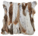 Poly Filled Rabbit Fur Throw Pillow, 16"x16", Natural