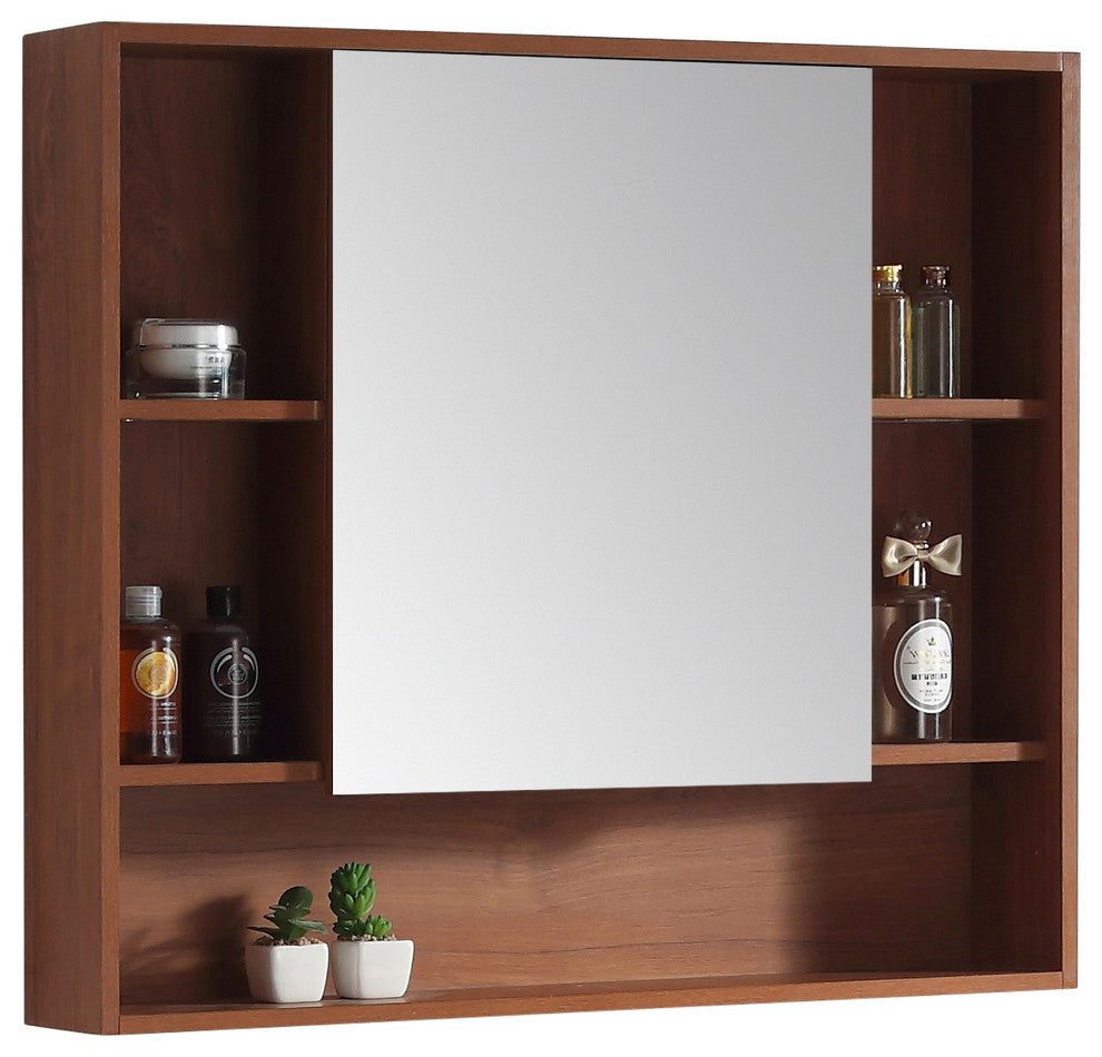 Fine Fixtures Surface Mount Bathroom Medicine Cabinet, Walnut.