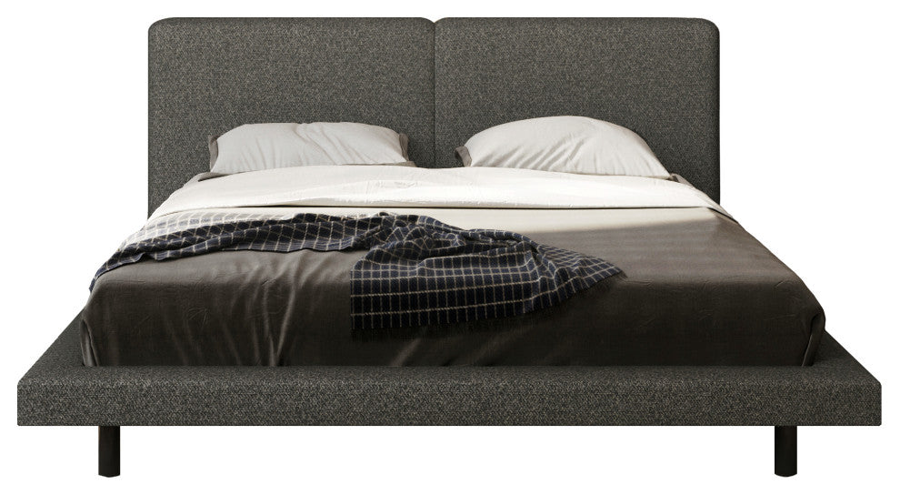 Brooklyn Upholstered Platform Bed, Dark Gray, Queen