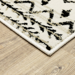 Garson Tribal Distressed Area Rug, Ivory, 7'10"x10'