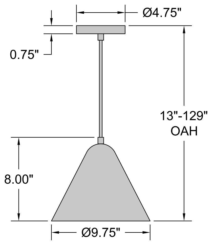Ford LED Pendant, Replaceable LED, Matte White, 9.5in