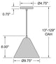 Ford LED Pendant, Replaceable LED, Matte White, 9.5in