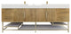 Madison 84" Free Standing Double Sink Vanity with Reinforced Acrylic Sink, Oak