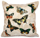Antique Butterflies And Flowers, Animal Print Pillow, Taupe, 16"x16"