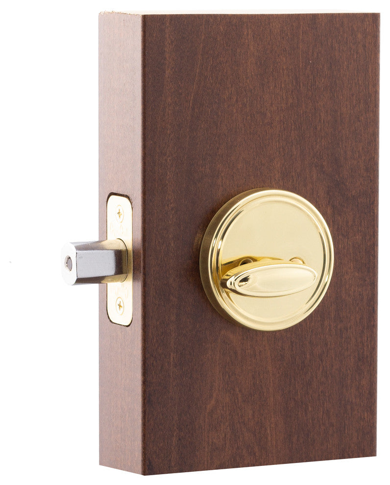 Single Cylinder Deadbolt, Polished Brass