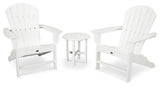 Yacht Club Shellback 3-Piece Adirondack Set, Classic White