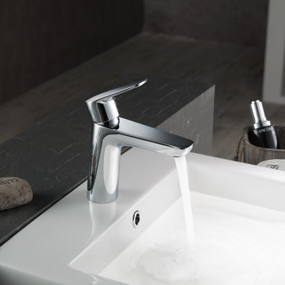 Harmony Brass Single Handle Bathroom Faucet KBF1011, Chrome, With Drain