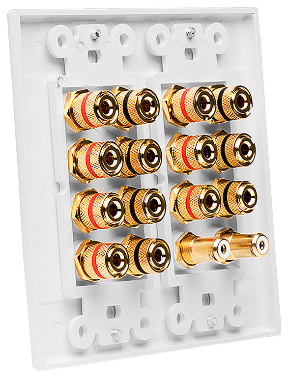 7.1 Home Theater 16 Terminal Decora Speaker Binding Wall Plate