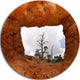 Sky Through Red Canyon Window, Landscape Round Wall Art, 36"