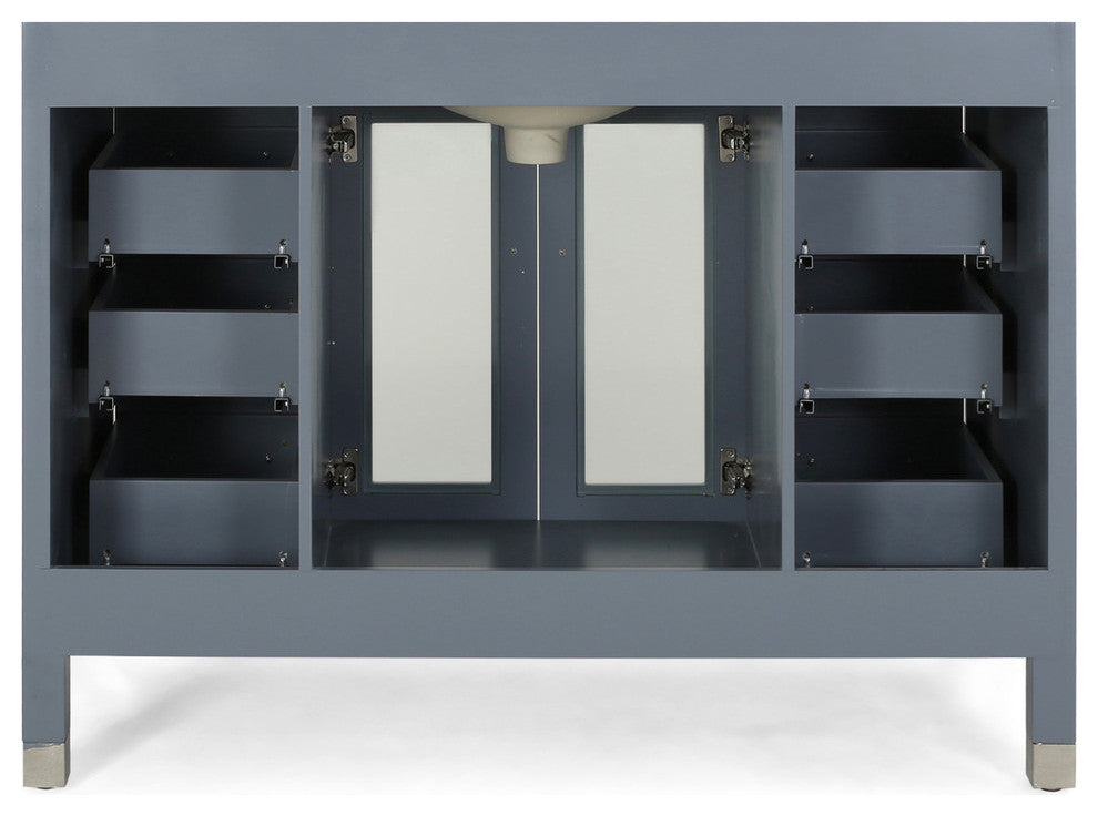 Taylor Contemporary 48" Wood Bathroom Vanity, Counter Top Not Included, Gray