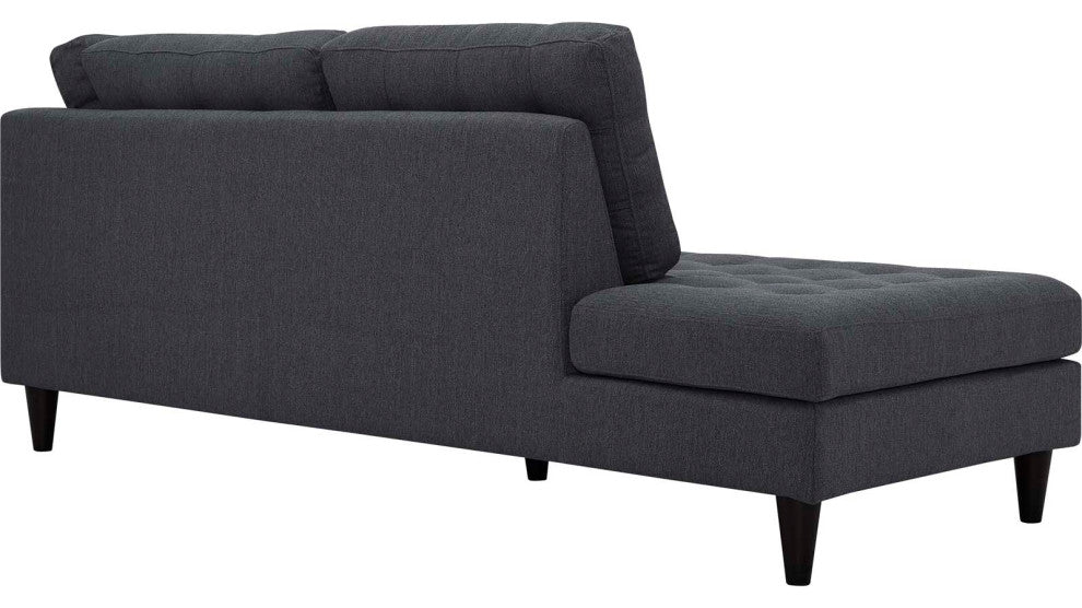 Gray Empress 2 Piece Upholstered Fabric Left Facing Bumper Sectional