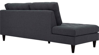 Gray Empress 2 Piece Upholstered Fabric Left Facing Bumper Sectional
