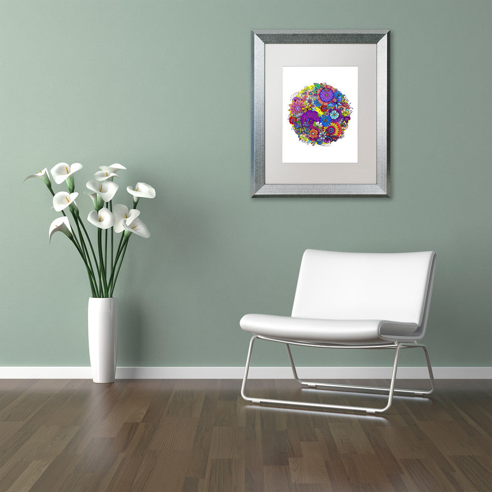 Hello Angel 'Butterfly Garden' Art, Silver Frame, White Mat, 14x11