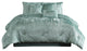 Benzara BM283894 7 Piece King Comforter Set, Polyester Velvet Texture, Green