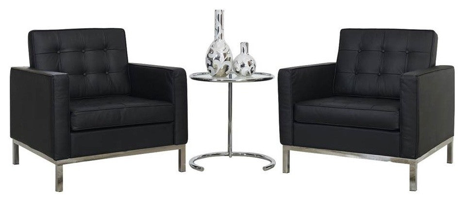 Modern Black Loft 3 Piece Sofa Set