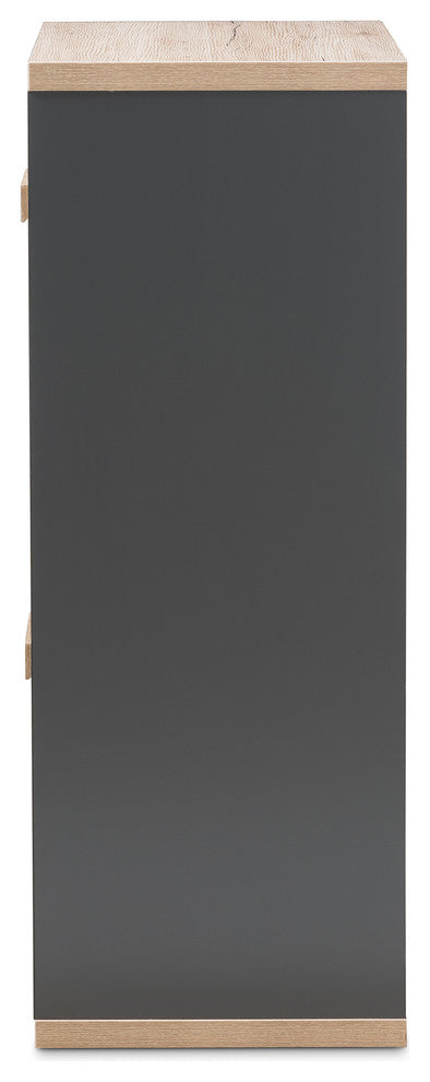 Pandora Modern Dark Gray and Light Brown Two-Tone, 4-Drawer Storage Cabinet