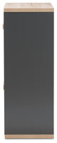Pandora Modern Dark Gray and Light Brown Two-Tone, 4-Drawer Storage Cabinet