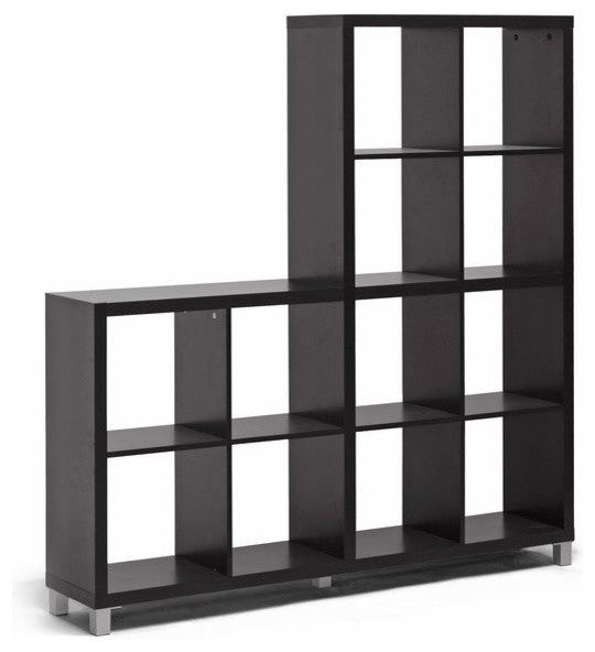 Baxton Studio Sunna Dark Brown Modern Cube Shelving Unit