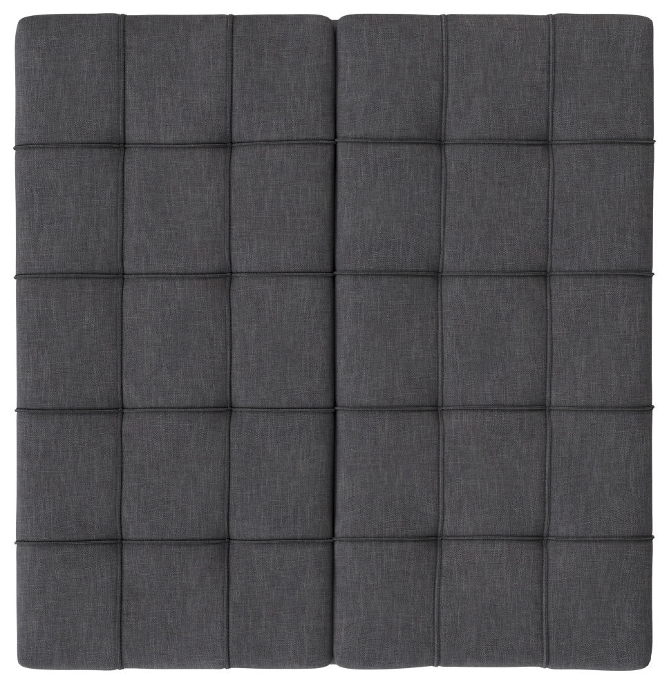 Laura Mid Century Lift Top Storage Ottoman, Slate Grey