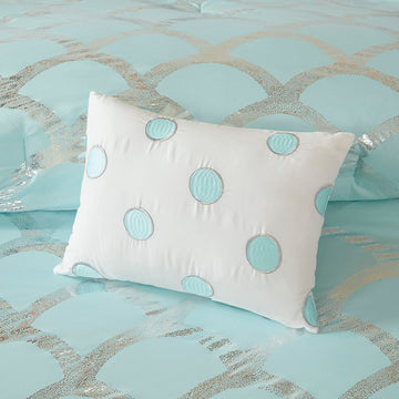 Intelligent Design Lorna Metallic Comforter Set With Bed Sheets, Aqua