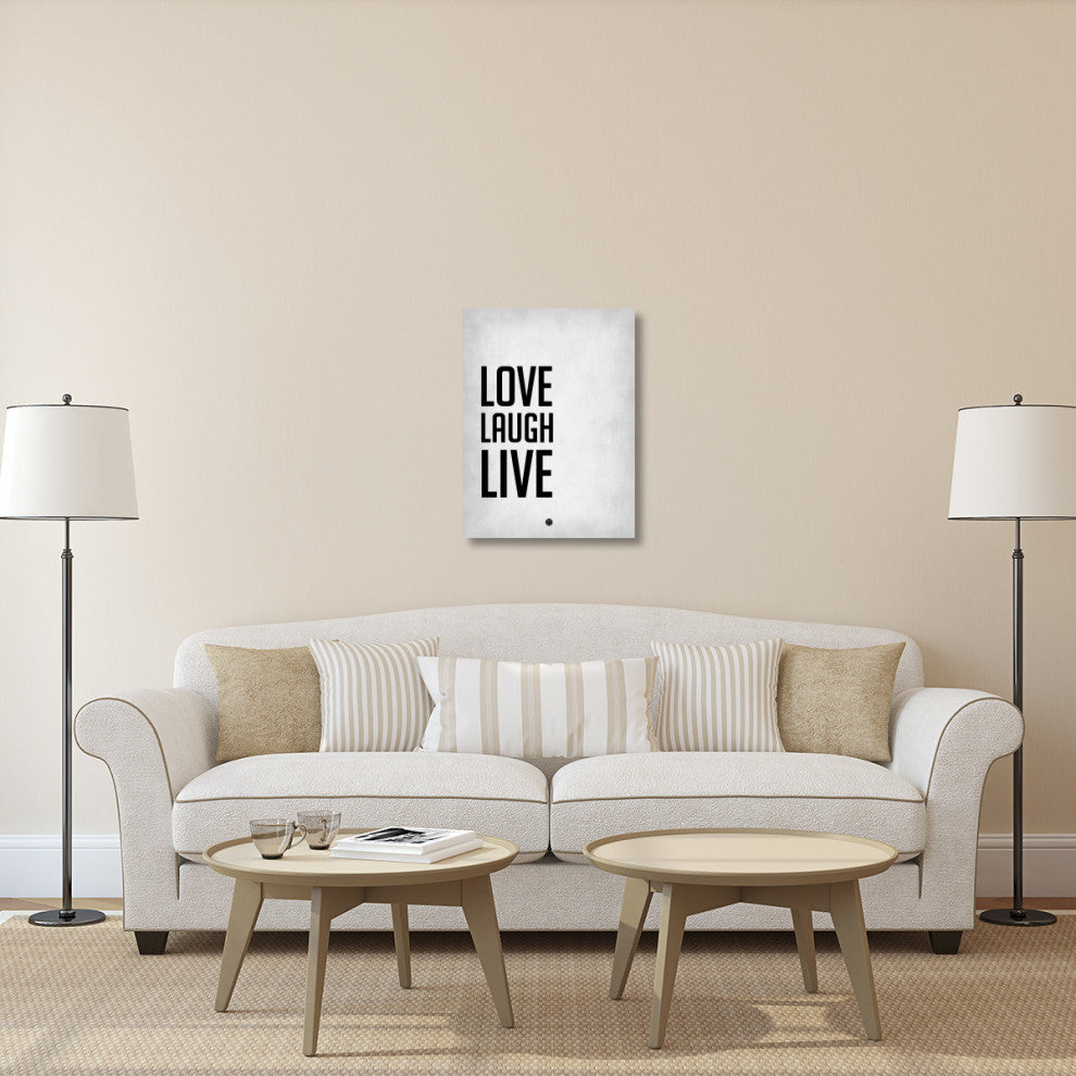 "Love Laugh Live Poster Grey" Fine Art Print