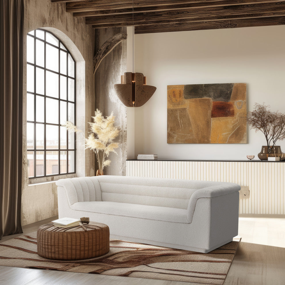 Cascade Upholstered Set, Cream, Boucle Fabric, Sofa