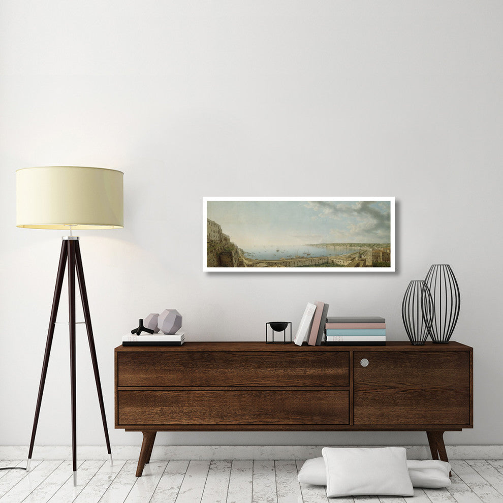 "Naples, Southwest, Pizzofalcone toward Capo di Posilippo" Paper Art, 46"x18"