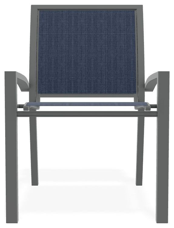 Kendall Sling Stackable Outdoor Dining Chair, Mavi/Graphite