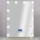 Gray Rectangular Glass and Metal Mirror With Stand