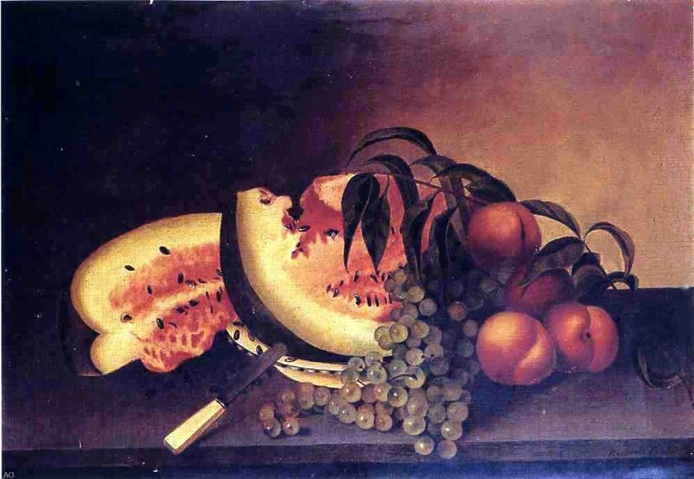 Rubens Peale Still Life With Watermelon, 18"x27" Wall Decal