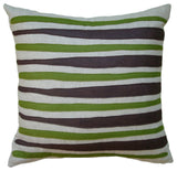 Felt Appliqu&eacute; Linen Pillow - Morris, Chocolate/Moss