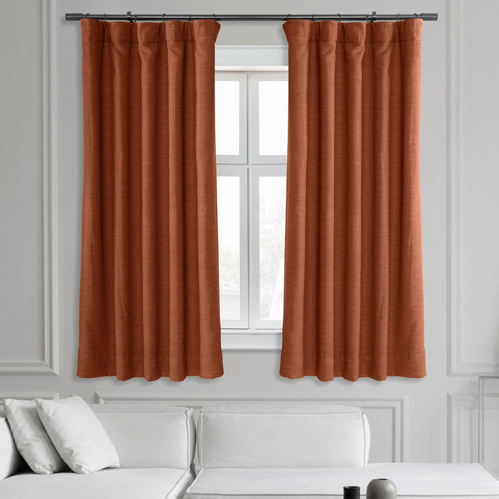 Persimmon Bellino Blackout Room Darkening Curtain Single Panel, 50"x63"