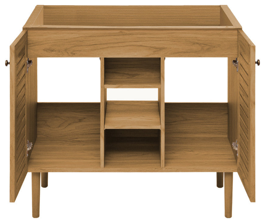 Bron 36" Bathroom Vanity, Oak- Cabinet Only