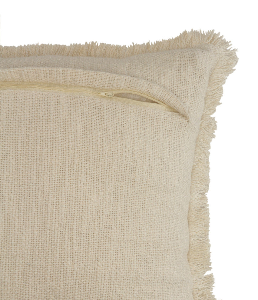 Solid Fringe Throw Pillow