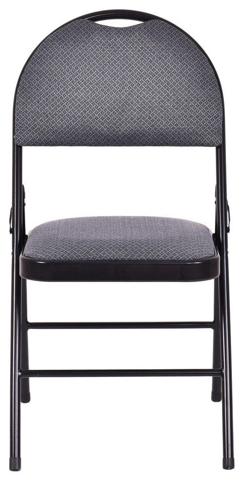 Modern Style Set of 6 Folding Fabric Upholstered Metal Chairs