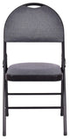 Modern Style Set of 6 Folding Fabric Upholstered Metal Chairs