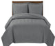 Chervon Reversible Lightweight Microfiber Coverlet Set, Gray, King/Cal King