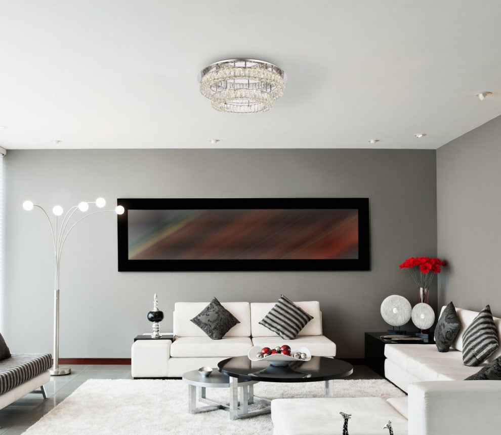 Modern Chrome 2-Light Flush Mount